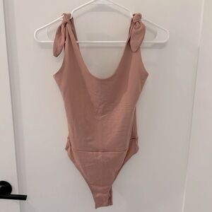 Blush pink thong bodysuit tank.